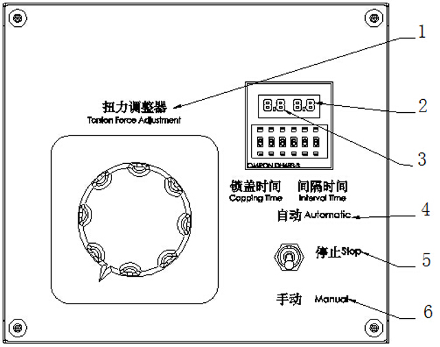 control panel for desktop screw capping machinery käyttöpaneelitoiminto ruuvikorkkikoneistolle.jpg